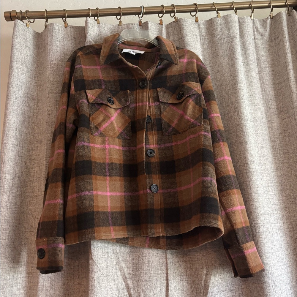 BB Dakota Brown and Pink Utility Jacket